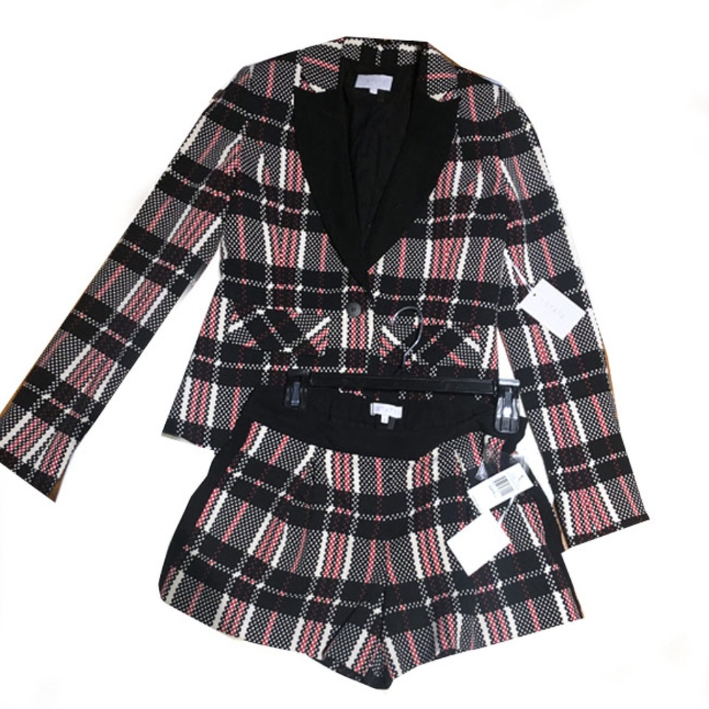 NWT 1.STATE Suit Digital Plaid